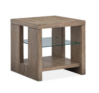  Table de bout Bukley de 24 po avec tablette réglable - brun épicé