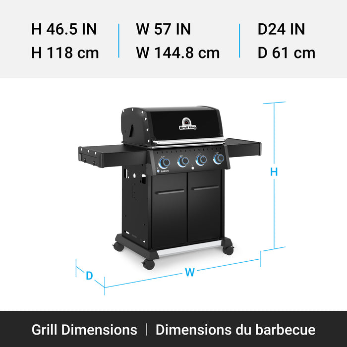 Broil King Baron 420 Pro Shadow 4-bruleurs 40 000 BTU Barbecue a gaz propane - 674114