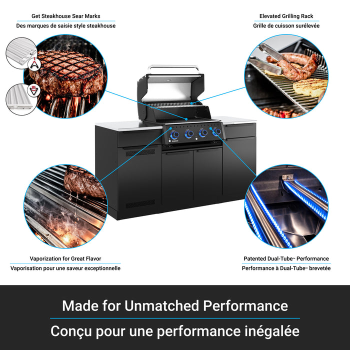 Broil King Baron 420i Shadow 4-bruleurs 40 000 BTU Barbecue a gaz naturel encastre - 875817