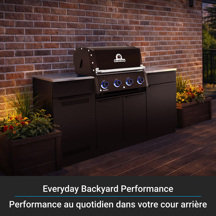 Broil King Baron 420i Shadow 4-bruleurs 40 000 BTU Barbecue a gaz propane encastre - 875814