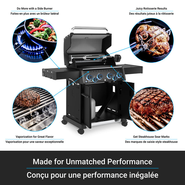 Broil King Baron 490 Pro Shadow 4-bruleurs 40 000 BTU Barbecue a gaz propane - 674144