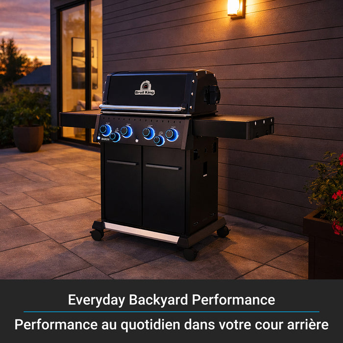 Broil King Baron 490 Pro Shadow 4-bruleurs 40 000 BTU Barbecue a gaz naturel - 674147