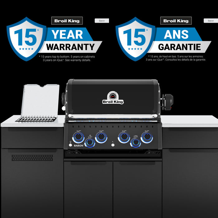 Broil King Baron 490i Shadow 4-bruleurs 40 000 BTU Barbecue a gaz naturel encastre - 875847