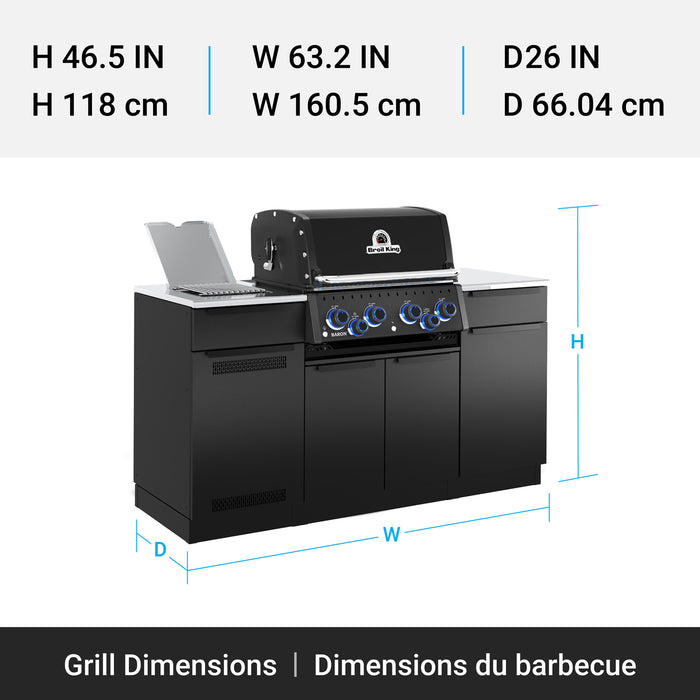 Broil King Baron 490i Shadow 4-bruleurs 40 000 BTU Barbecue a gaz naturel encastre - 875847