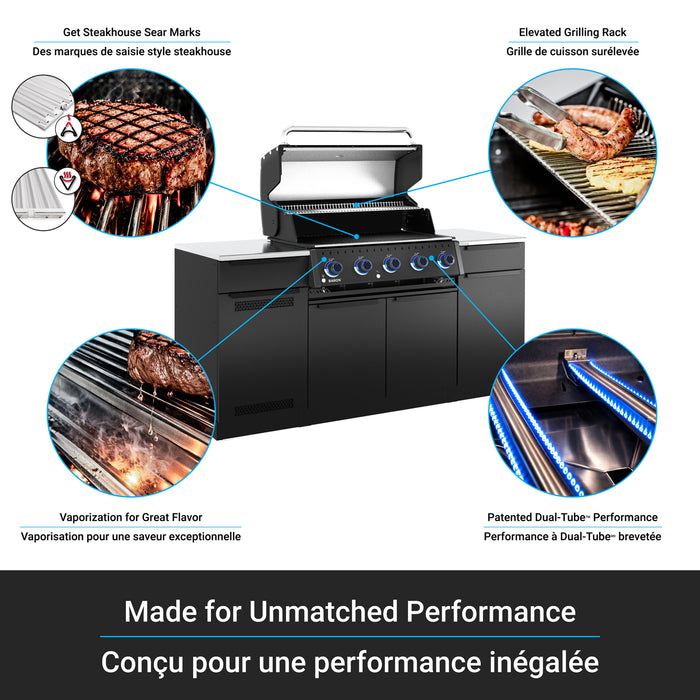 Broil King Baron 520i Shadow 4-bruleurs 45 000 BTU Barbecue a gaz propane encastre - 876814