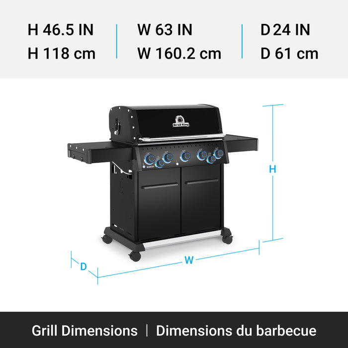Broil King Baron 590 Pro Shadow 5-bruleurs 45 000 BTU Barbecue a gaz propane - 675144