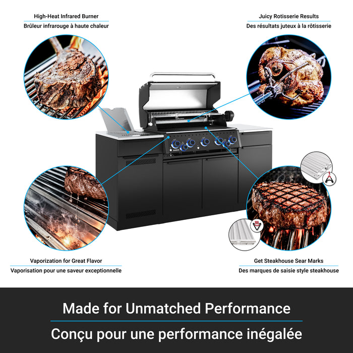 Broil King Baron 590i Shadow 5-bruleurs 45 000 BTU Barbecue a gaz propane encastre - 876844