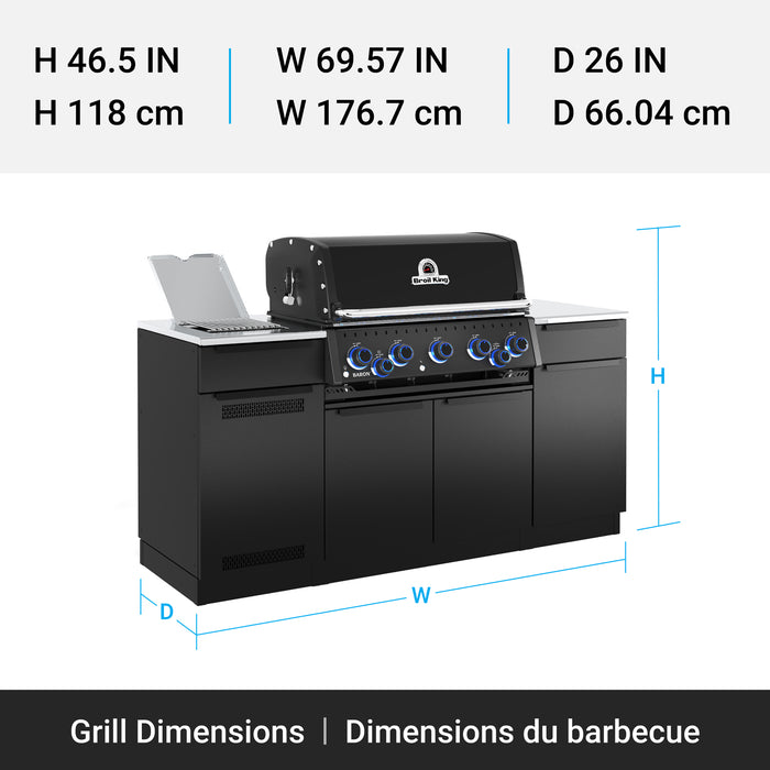 Broil King Baron 590i Shadow 5-bruleurs 45 000 BTU Barbecue a gaz propane encastre - 876844