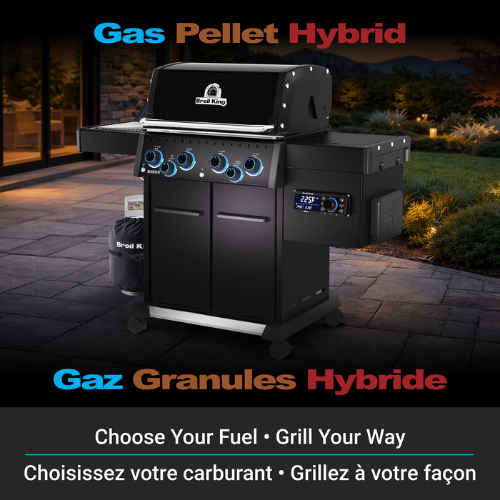 Ensemble de conversion pour module aux granules Baron pour barbecue a 4 bruleurs, noir