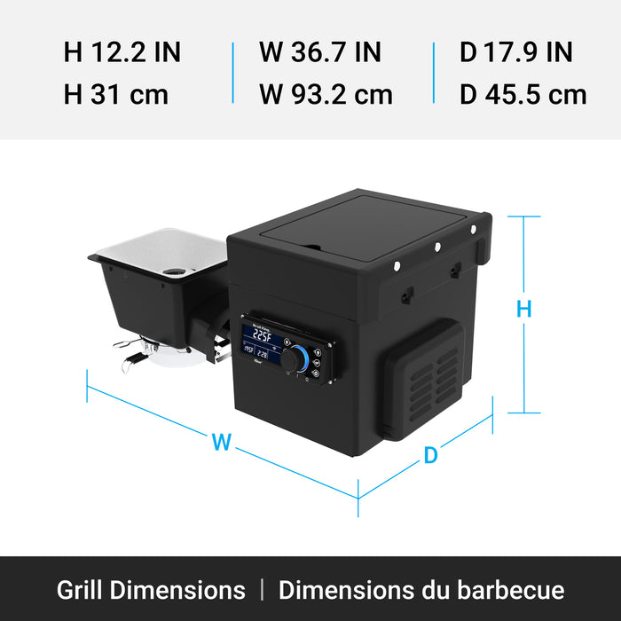 Ensemble de conversion pour module aux granules Baron pour barbecue a 5 bruleurs, noir