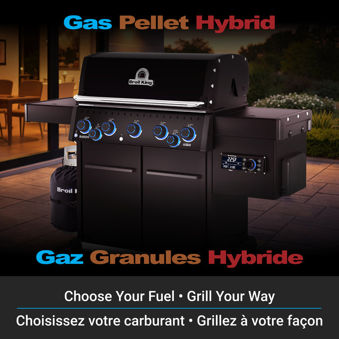 Ensemble de conversion pour module aux granules Baron pour barbecue a 5 bruleurs, noir