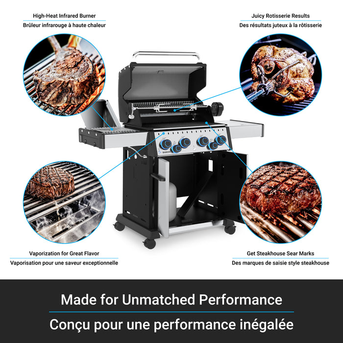 Broil King Baron S 490 Pro IR 4-bruleurs 40 000 BTU Barbecue a gaz naturel - 677347