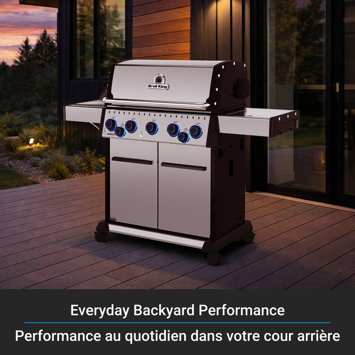 Broil King Baron S 590 Pro IR 5-bruleurs 45 000 BTU Barbecue a gaz naturel - 678347