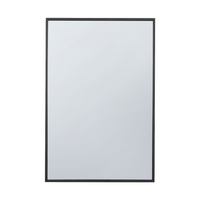 Miroir rectangulaire linéaire Arcus 30 po x 40 po fabriqué à la main - noir