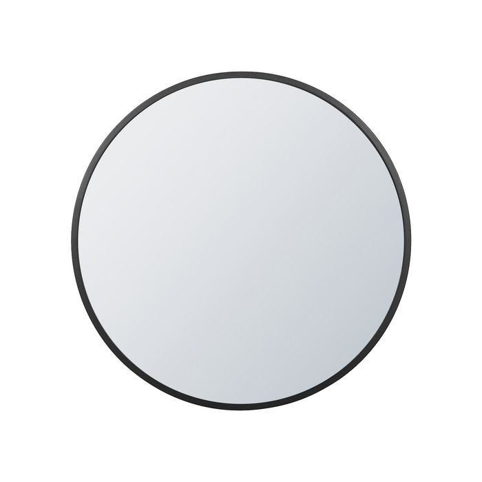 Miroir rond Arcus 24 po x 24 po fabriqué à la main - noir
