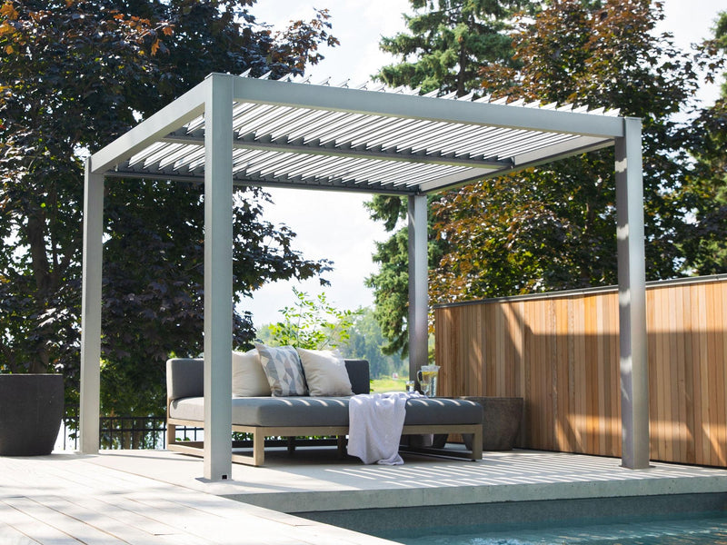 Gazebo Penguin pergola Vikos 10x13 en aluminium et persiennes en acier galvanisées