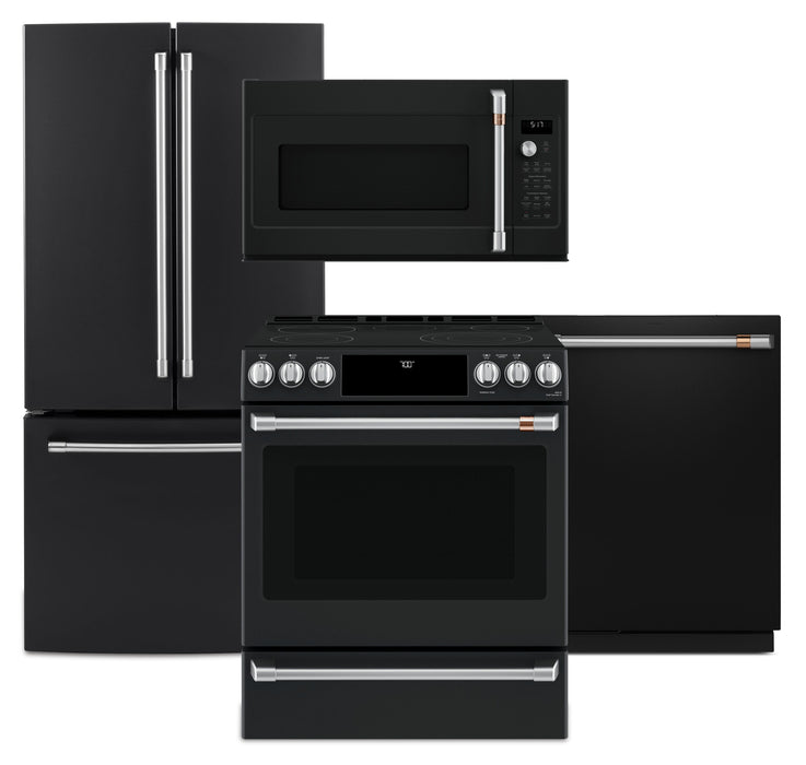 Ensemble de 4 électroménagers Café pour la cuisine - noir mat 