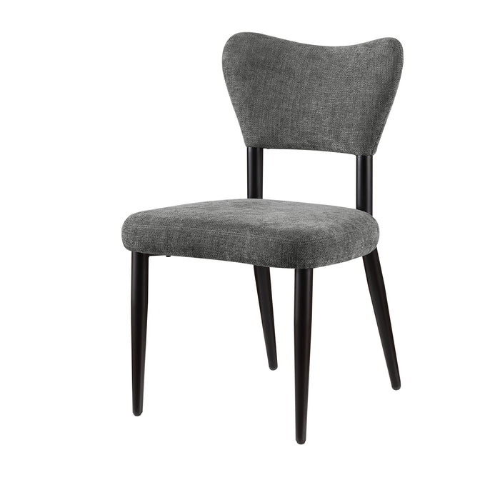 Chaise de salle à manger Capri de Kort & Co. en tissu de polyester et en métal - anthracite