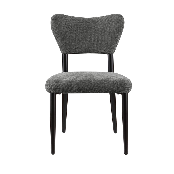 Chaise de salle à manger Capri de Kort & Co. en tissu de polyester et en métal - anthracite