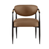 Kort & Co. Capri Dining Arm Chair, Vegan Leather, Metal - Brown | Chaise de salle à manger avec accoudoirs Capri de Kort & Co. en tissu de cuir végétalien et en métal - brune