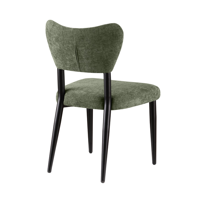 Chaise de salle à manger Capri de Kort & Co. en tissu de polyester et en métal - verte
