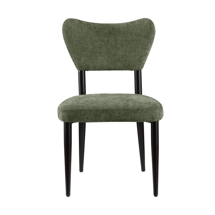 Chaise de salle à manger Capri de Kort & Co. en tissu de polyester et en métal - verte