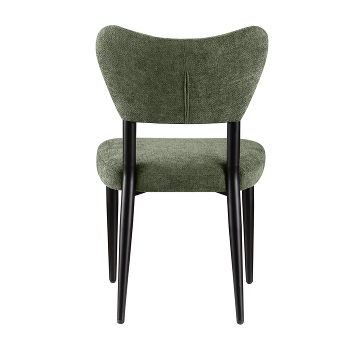 Chaise de salle à manger Capri de Kort & Co. en tissu de polyester et en métal - verte
