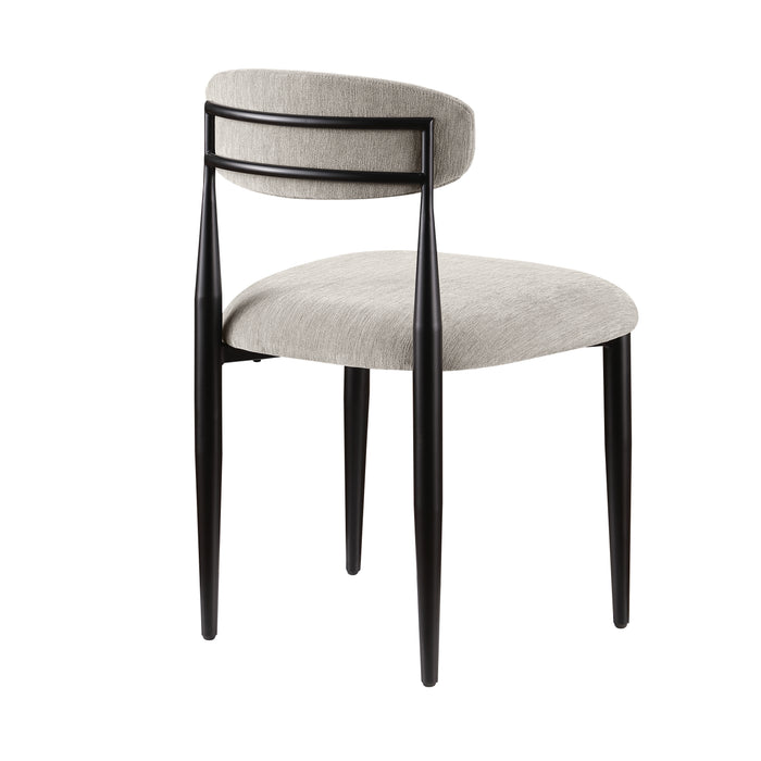 Chaise de salle à manger Capri de Kort & Co. en tissu de polyester et en métal - beige