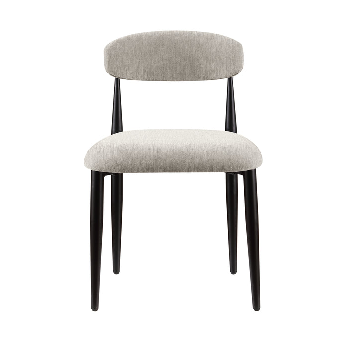 Chaise de salle à manger Capri de Kort & Co. en tissu de polyester et en métal - beige