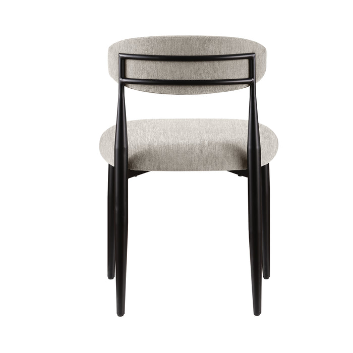 Chaise de salle à manger Capri de Kort & Co. en tissu de polyester et en métal - beige