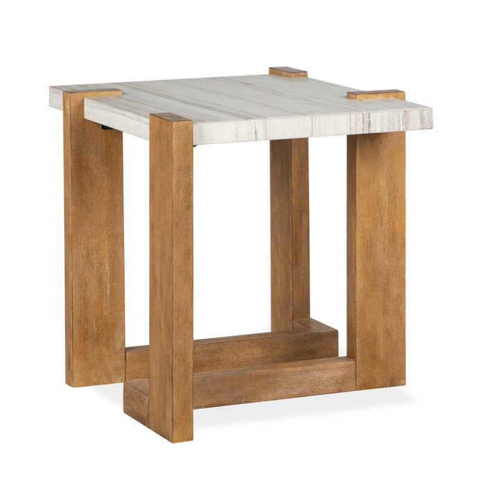 Table de bout Carlisle de 24,5 po avec dessus en imitation de granite - blé miel