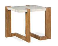 Table de bout Carlisle de 24,5 po avec dessus en imitation de granite - blé miel