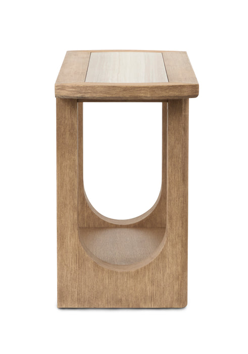 Table de salon Caroline de 50 po avec rangement et dessus en marbre - beige Riverbend 