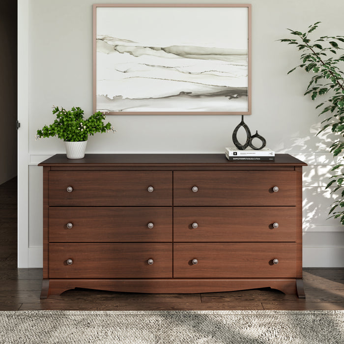 Commode Monterey à 6 tiroirs - cerisier