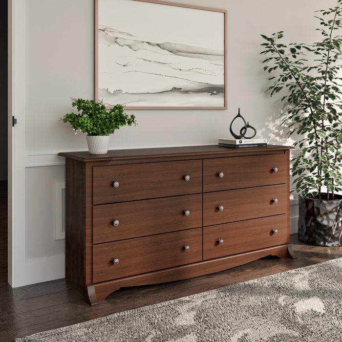 Commode Monterey à 6 tiroirs - cerisier