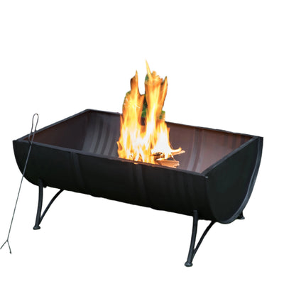 Deko Living 35" Barrel Wood Burner Firepit |Foyer extérieur au bois Deko Living de 35 po en forme de baril