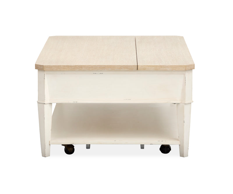 Table à café Collins de 50 po avec dessus relevable et rangement - bois de grève