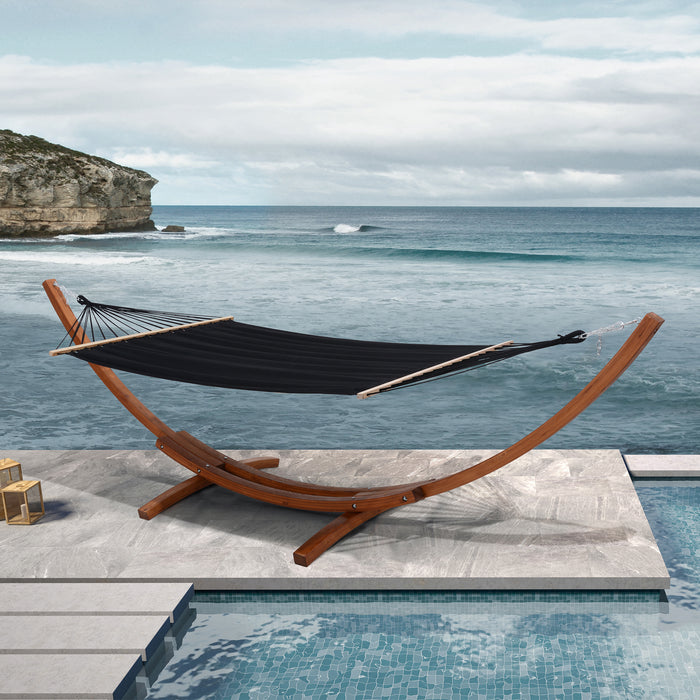 Hamac Deko Living avec base en cèdre - noir