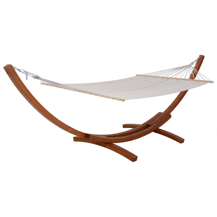 Hamac Deko Living avec base en cèdre - blanc