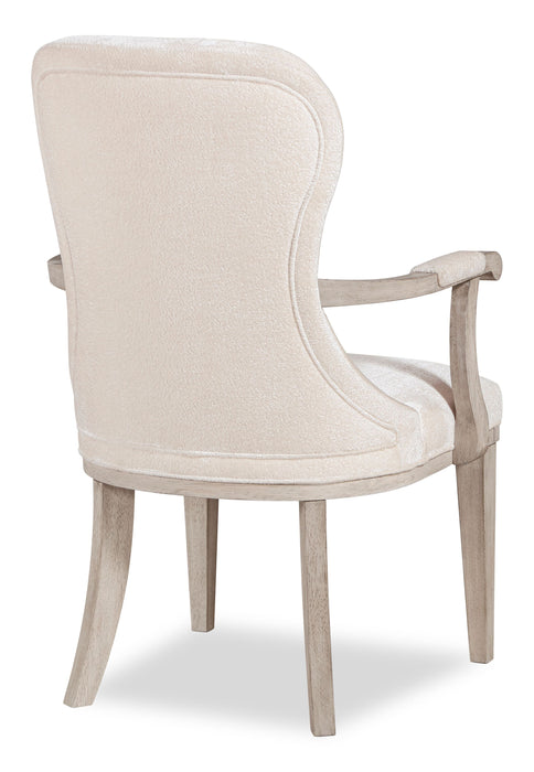 Chaise de salle à manger avec accoudoirs Corsa - gris clair et feutre ivoire