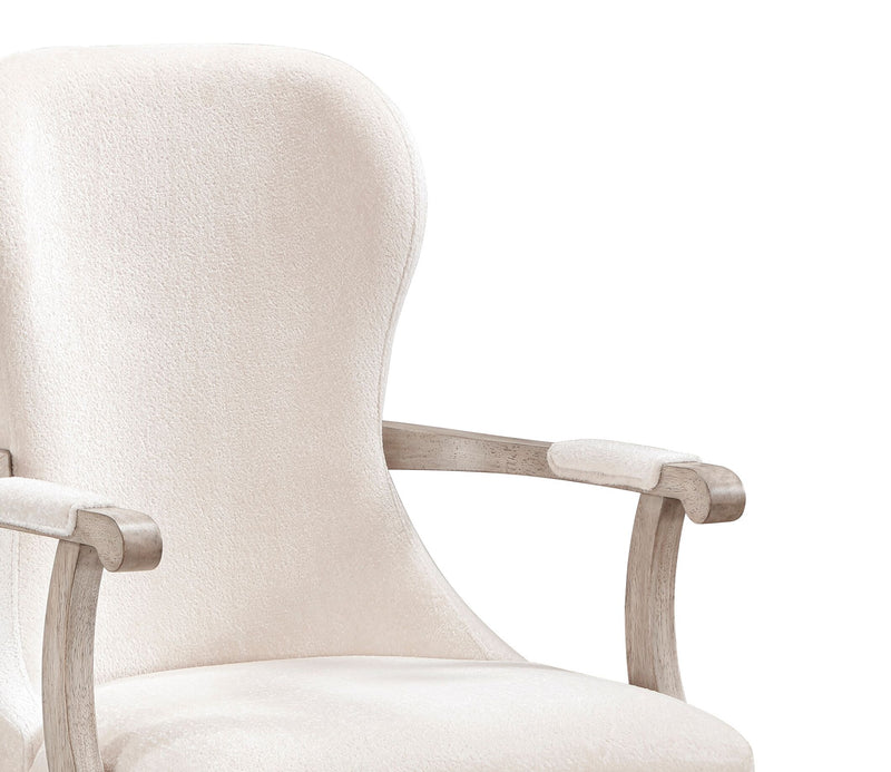 Chaise de salle à manger avec accoudoirs Corsa - gris clair et feutre ivoire