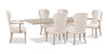 Ensemble de salle à manger Corsa 7 pièces avec table et 6 chaises - chêne blanc antique et gris clair 