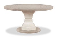 Table de salle à manger ronde Corsa - gris clair et chêne blanc antique