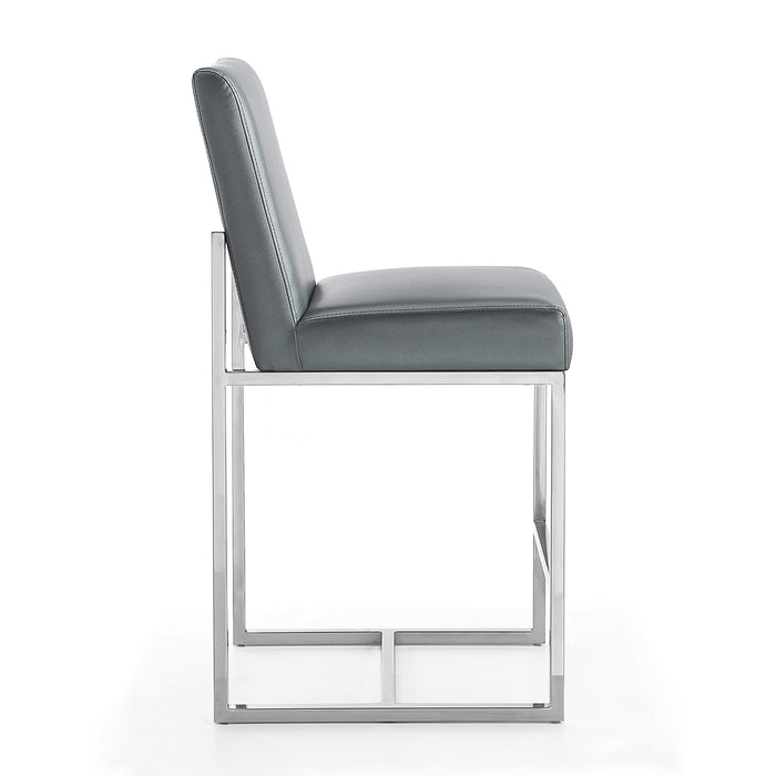Tabouret bar Element de Manhattan Comfort de hauteur comptoir de 37,2 po en chrome poli et en acier inoxydable - graphite