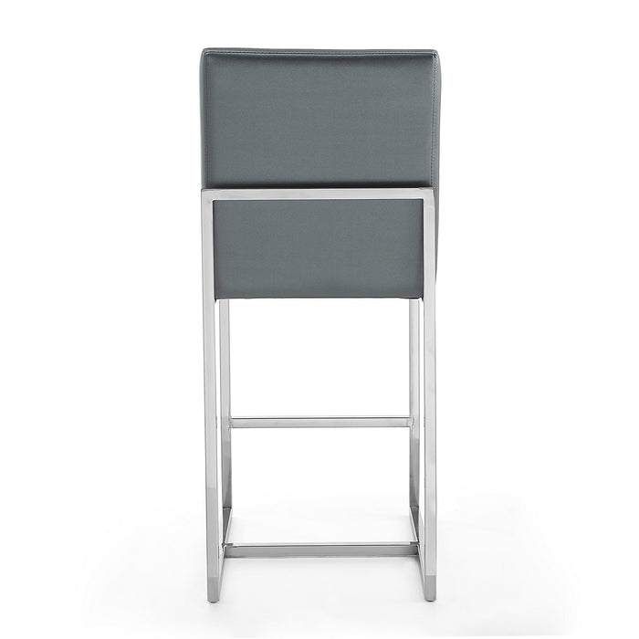 Tabouret bar Element de Manhattan Comfort de hauteur comptoir de 37,2 po en chrome poli et en acier inoxydable - graphite