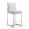 Tabouret bar Element de Manhattan Comfort de hauteur comptoir de 37,2 po en chrome poli et en acier inoxydable - blanc perle