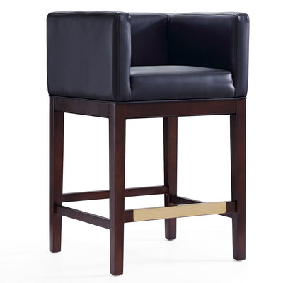 Manhattan Comfort Kingsley 34" Beech Wood Counter Height Barstool - Black & Dark Walnut|Tabouret bar Kingsley de Manhattan Comfort de hauteur comptoir de 34 po en hêtre - noir et noyer foncé