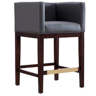 Manhattan Comfort Kingsley 34" Beech Wood Counter Height Barstool - Grey & Dark Walnut|Tabouret bar Kingsley de Manhattan Comfort de hauteur comptoir de 34 po en hêtre - gris et noyer foncé