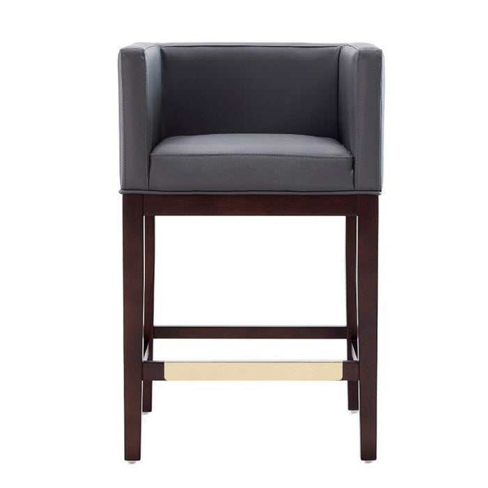 Tabouret bar Kingsley de Manhattan Comfort de hauteur comptoir de 34 po en hêtre - gris et noyer foncé
