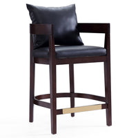 Tabouret bar Ritz de Manhattan Comfort de hauteur comptoir de 34 po en hêtre - noir et noyer foncé